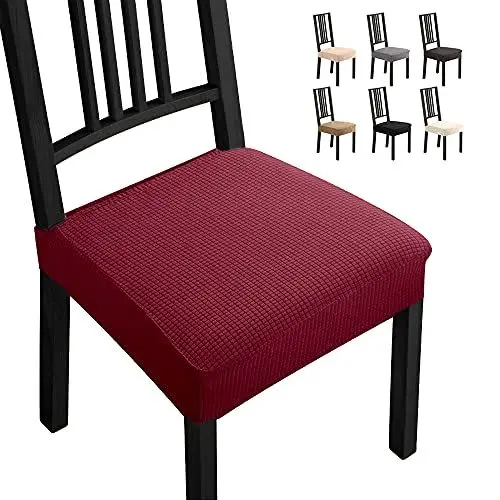 Produktbild: Stuhlhussen 2 Stück Elastische Moderne Beschützer Stuhlhussen Jacquard Stuhlüberzug,bi-Elastic Spannbezug, Fleckschutz Moderne Abdeckung langlebig für Haus- langlebig Universal-(2 Stück Rotwein) -B