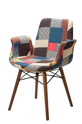Produktbild: Stuhlmann Stühle - Stuhl Orlando 675C - Esszimmerstuhl, Küchenstuhl, Polsterstuhl, Wohnzimmerstuhl Mehrfarbig mit Armlehnen und Holzbeinen (Blau)