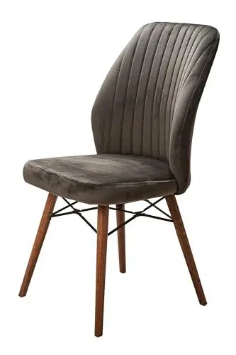 Produktbild: Stuhlmann Stühle - Stuhl SAN Diego 743 - Esszimmerstuhl, Küchenstuhl, Polsterstuhl, Wohnzimmerstuhl in dunkelgrau mit Holzbeinen