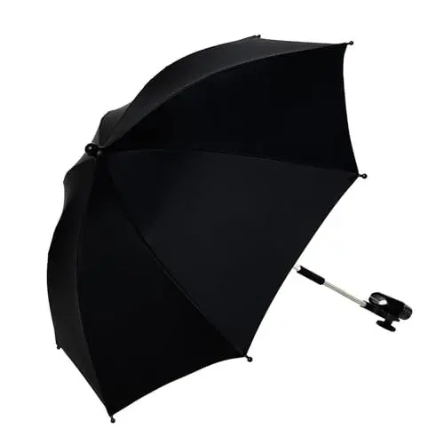 Produktbild: Stuhlschirm mit Klemme, Verstellbar, Universeller Strandschirm, Tragbarer Sonnenschirm, Sonnenschirm für Stuhl, Camping, Golfwagen, Bleacher, Terrasse, Angeln, Grillpartys(Schwarz)