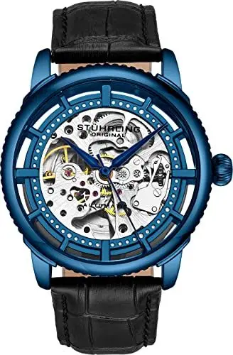 Produktbild: Stuhrling Original Herrenuhr, Skeleton Zifferblatt mit Lederband