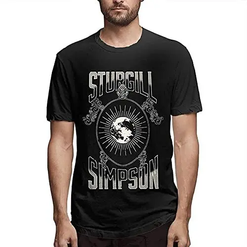 Produktbild: Sturgill Simpson Men's Round Neck T-Shirt Short Sleeve Top Pure Cotton T-Shirt Size L