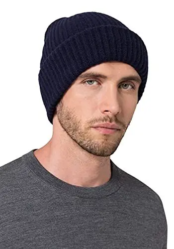 Produktbild: Style & Republic Herren Beanie aus 90% Wolle und 10% Kaschmir | edle Mütze aus feinster Merinowolle und Kaschmir (Navy)