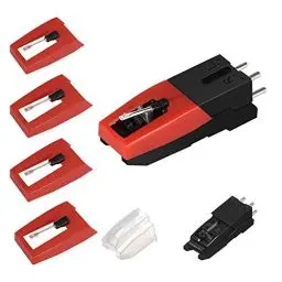 Produktbild: Stylineedle Packung mit 5 Plattenspielernadeln mit 1 Patrone für LP Phonograph Plattenspieler Plattenspieler Diamant-Ersatzstift für Schallplattenspieler