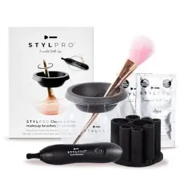 Produktbild: STYLPRO Elektrischer Make-up-Pinselreiniger & Trockner - Reinigt und trocknet gründlich in 30 Sekunden mit schonender Zentrifugaltechnik. Für alle Pinselgrößen geeignet, inkl. veganem Reiniger