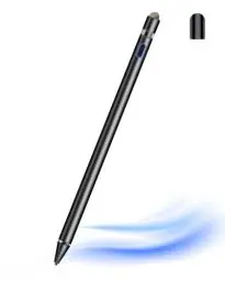 Produktbild: Stylus Pen Tablet Pen für alle Touchscreens, 1,45 mm Feinspitze Stylus Pad Pen für Smartphone, kompatibel mit Pads/Tablets/Phones/Samsung/Lenovo/Android/iOS mit Zwei Kappen Schwarz