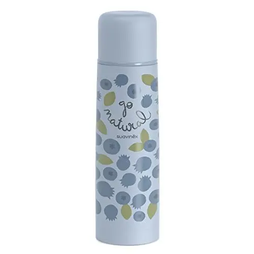 Produktbild: Suavinex, Thermoskanne Baby Unterwegs, Thermosflasche 500 ml Isolierflasche, Edelstahl, Hermetischer Schraubverschluss, Heidelbeere, Blau, 500 ml