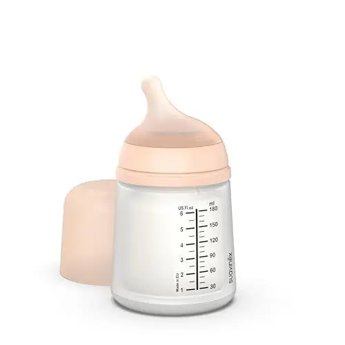 Produktbild: Suavinex - Anti-Kolik Babyflasche Zero-Zero +0 Monate, 180 ml - Ultraweicher Stillsauger, anpassbare Durchflussmenge