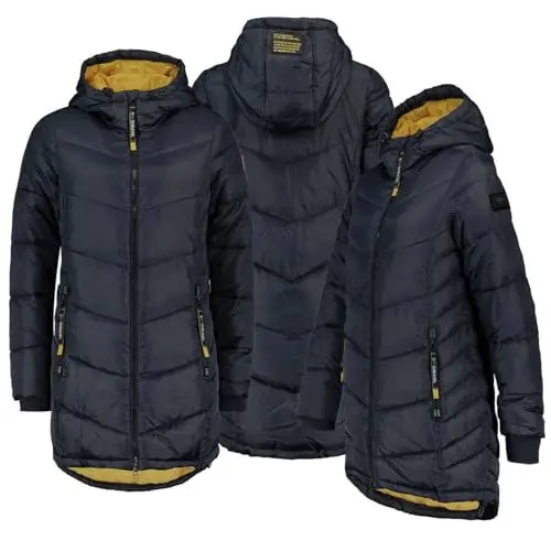 Produktbild: Sublevel Damen Winter Jacke Mantel Parka Steppjacke Steppmantel Wintermantel, Farbe:Navy, Größe:XXL (44)