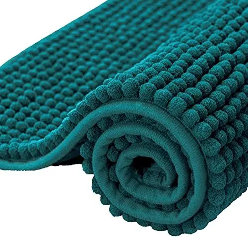 Produktbild: subrtex Badematte rutschfest Badezimmerteppich aus Chenille Saugfähig Badteppich weich Wasserabsorbierende Badvorleger für Badezimmer,Maschinenwaschbar(40 x 60 cm, Entenblau)