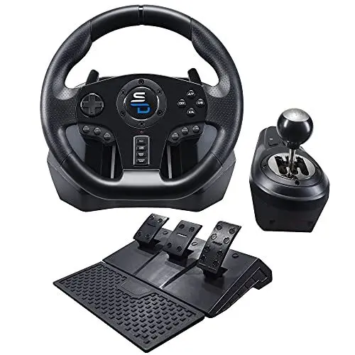 Produktbild: Superdrive Gs850-X Racing Wheel mit manuellem Schalthebel, 3 Pedalen, Schaltpaddeln für Xbox Serie X/S, Ps4, Xbox One (programmierbar für alle Spiele)