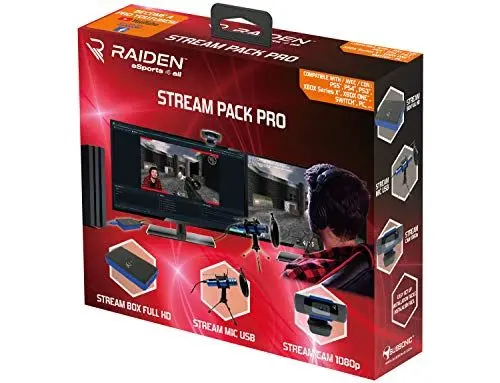 Produktbild: Subsonic Raiden - Zubehörpaket für Streaming-Gamer und Youtubers, Full HD Video Capture Box, Mikrofon, HD-Kamera - PS4, PS5, Xbox serie x: Xbox One, Umschalter, PC