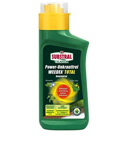 Produktbild: Substral Celaflor Power Unkrautfrei Weedex Total, Unkrautvernichter, gegen Unkräuter, Gräser und Moos, Konzentrat 380ml