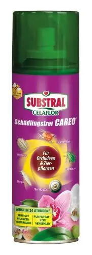 Produktbild: Substral Celaflor Schädlingsfrei Careo für Orchideen & Zierpflanzen, Pumpspray gegen Blattlaus, Thrips, Weiße Fliege, etc, 200 ml