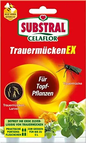 Produktbild: Substral Celaflor TrauermückenEX - Gegen Larven der Trauermücke und andere Schädlinge und Schadinsekten, 4 x 7,5 ml, Grün