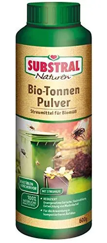 Produktbild: Substral Naturen Biotonnenpulver gegen Madenbefall und unangenehme Gerüche in der Biotonne, 600g Streudose, Grün