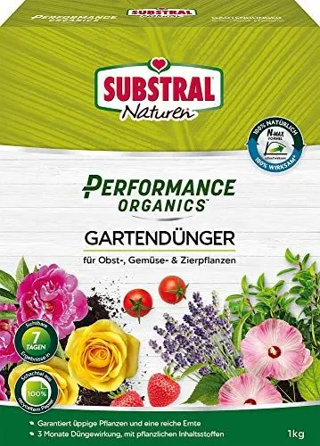Produktbild: Substral Naturen Performance Organics Gartendünger, Organischer Dünger für alle Gartenpflanzen, düngt 3 Monate, 1 kg