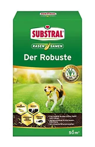 Produktbild: Substral Rasensamen Der Robuste, Sport- und Spielrasen, Einzigartige Strapazierrasen-Mischung, 1 kg für 50 m²
