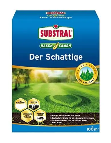 Produktbild: Substral Rasensamen Der Schattige, Schattenrasen, Premium Rasensamen für schattige Stellen, 2 kg für 100 m²