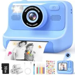 Produktbild: Subtail Sofortbildkamera Kinder - 1080P Kinderkamera Sofortbildkamera - Selfie Digitalkamera Kinder mit 32GB - Geburtstagsgeschenk Spielzeug ab 3 4 5 6 8 7 9 10 11 Jahre Mädchen Jungen - Rosa