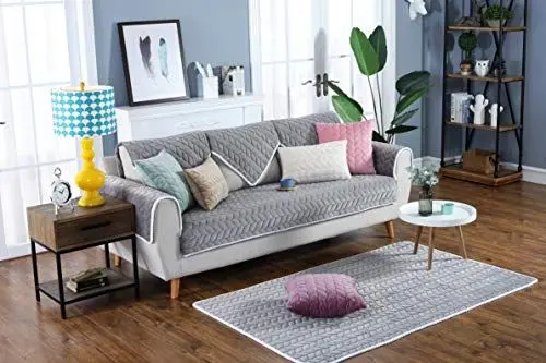 Produktbild: SUCADA Maßgeschneiderter Sitzbezug, Sofabezug, Erkerfenstermatte, rutschfeste Sofamatte, Sitzbankbezug, Flächenteppich, Sitzpolster, Tatami-Matten, Couchbezug, nach Maß gefertigt, grau