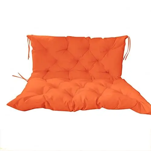 Produktbild: SUCADA Schaukelkissen-Ersatz mit Oberseite, Outdoor-Schaukelkissen mit Rückenlehne, wasserdichte Bank-Stuhlkissen für Hausgarten-Terrassenbank, orange-40 x 40 Zoll