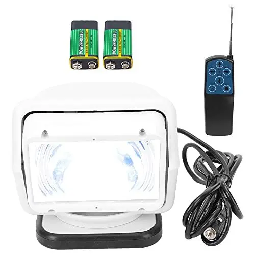 Produktbild: Suchscheinwerfer für Boote, 12/24V 55W Scheinwerfer Fernbedienung Suchscheinwerfer Einstellbarer Winkel Wasserdicht für Outdoor Marine(Weiß)