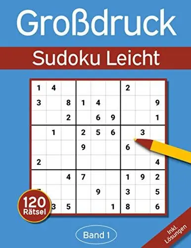 Produktbild: Sudoku Großdruck Leicht: Großdruck Sudoku Buch mit 120 Einfachen Sudokus für Erwachsene & Senioren