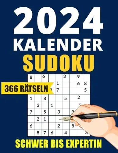 Produktbild: Sudoku Kalender 2024: 366 Extrem Sudokus Schwer bis Experte. mit Alle Lösungen