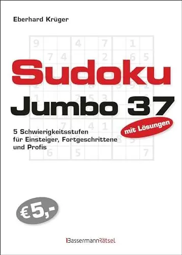 Produktbild: Sudokujumbo 37: 5 Schwierigkeitsstufen - für Einsteiger, Fortgeschrittene und Profis