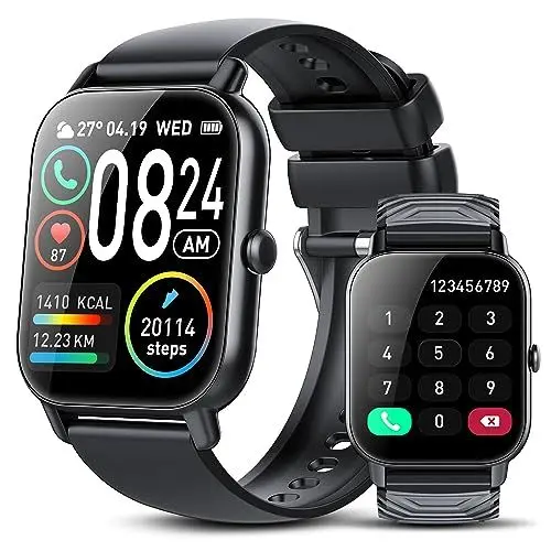 Produktbild: Sudugo Smartwatch Unisex mit Telefonfunktion, 1,85'' Touchscreen Smart Watch, 112 Sportmodi Fitnessuhr, IP68 Wasserdicht Sportuhr mit Schrittzähler Pulsmesser Schlafmonitor für iOS/Android, P66E