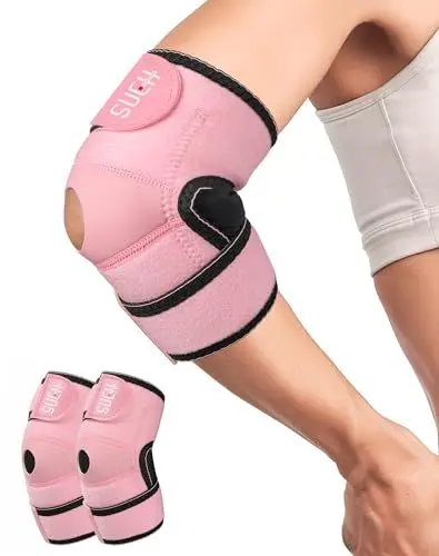 Produktbild: SueH Design Tennisarm Bandage für Herren und Damen, Ellenbogenbandage für Tennisellenbogen, Golferellenbogen, Sehnenentzündung, Schmerzlinderung, Bandage Ellenbogen (2 Stück), Rosa