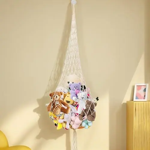 Produktbild: Suerhatcon Spielzeug Aufbewahrung Netz Kinderzimmer Kuscheltier Hängematten Hängender Stofftier Organizer Netzhalter zur Aufbewahrung von Plüschtieren - 190 x 60 x 60 CM