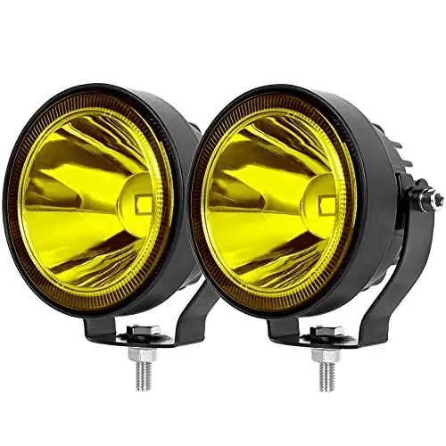 Produktbild: SUFEMOTEC Gelbe Led Nebelscheinwerfer 60W 4 Zoll Arbeitsscheinwerfer Fit für Motorrad LKW Auto SUV ATV Boot Traktor Rückfahrscheinwerfer 12V 24V OffRoad Fahrlicht Scheinwerfer