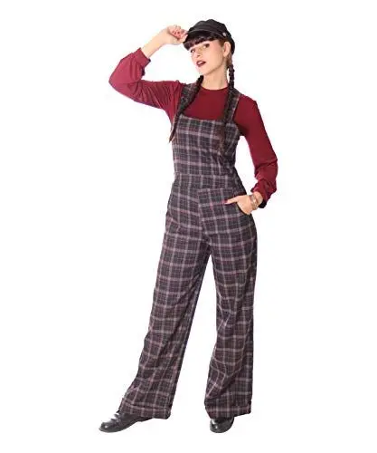 Produktbild: SugarShock Damen Marlene Tartan Latzhose Svenja, Größe:XL, Farbe:schwarz grau burgund