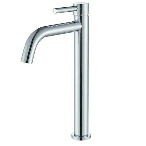 Produktbild: Suguword Waschtischarmatur Hoch Wasserhahn | Bad Badezimmer Edelstahl Einhebelmischer mit hohem Auslauf | Verchromt | Mischbatterie für Waschbecken Badezimmer Gäste-WC | Einfache Montage