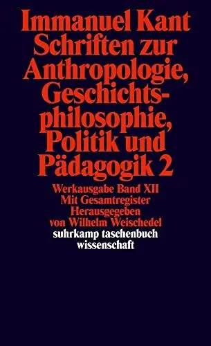 Produktbild: Suhrkamp Taschenbuch Wissenschaft Nr. 193: Schriften zur Anthropologie, Geschichtsphilosophie, Politik und Pädagogik 2 / Register zur Werkausgabe