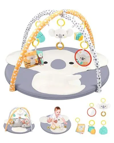 Produktbild: Suihuooo Spielbogen Baby, Koala Thema Spieldecke Baby, Baby Gym mit 5 abnehmbaren Aktivität Spielzeugen für die Baby Sensorische Entwicklung, Spielmatte Baby für Kleinkind & Neugeborene (Koala)
