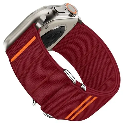 Produktbild: Suitisbest Armband Kompatibel mit Apple Watch Ultra Armband 49mm 46mm 45mm 44mm 42mm, Nylon Sport Band mit S-Haken für Apple Watch Ultra 2 / Ultra SE Serie 10 9 8 7 6 5 4 3 2 1