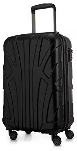 Produktbild: suitline - Handgepäck Hartschalen-Koffer Koffer Trolley Rollkoffer Reisekoffer, TSA, 55 cm, ca. 34 Liter, 100% ABS Matt, Schwarz