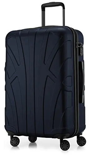 Produktbild: SUITLINE - Hartschalen-Koffer Koffer Trolley Rollkoffer Reisekoffer, TSA, 66 cm, ca. 58 Liter, 100% ABS Matt, Dunkelblau