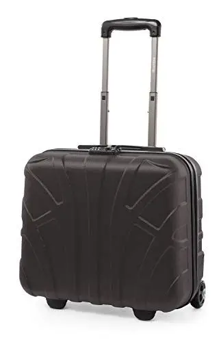 Produktbild: suitline - Pilotentrolley Hartschale, Business Trolley, Kabinengepäck, Handgepäck Trolley, Pilotenkoffer, Bordcase, Bordgepäck, TSA, ABS, 2 Rollen, Titan