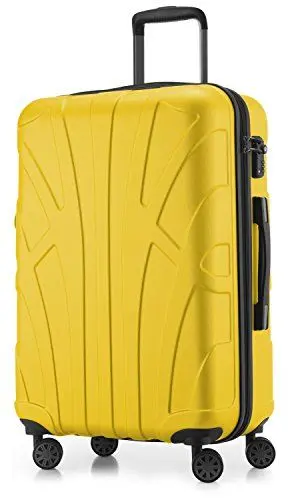 Produktbild: suitline - Hartschalen-Koffer Koffer Trolley Rollkoffer Reisekoffer, TSA, 66 cm, ca. 58 Liter, 100% ABS Matt, Gelb