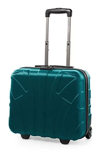 Produktbild: suitline - Pilotentrolley Hartschale, Business Trolley, Kabinengepäck, Handgepäck Trolley, Pilotenkoffer, Bordcase, Bordgepäck, TSA, ABS, 2 Rollen, Aquagrün