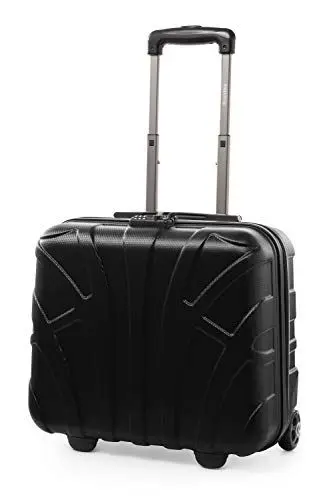 Produktbild: suitline - Pilotentrolley Hartschale, Business Trolley, Kabinengepäck, Handgepäck Trolley, Pilotenkoffer, Bordcase, Bordgepäck, TSA, ABS, 2 Rollen, Schwarz
