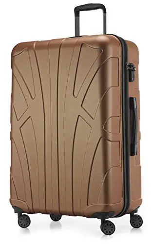 Produktbild: suitline - großer Hartschalen-Koffer Koffer Trolley Rollkoffer XL Reisekoffer, TSA, 76 cm, ca. 96-110 Liter, 100% ABS Matt, Cappuccino Braun