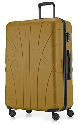Produktbild: suitline - großer Hartschalen-Koffer Koffer Trolley Rollkoffer XL Reisekoffer, TSA, 76 cm, ca. 96-110 Liter, 100% ABS Matt, Herbstgold