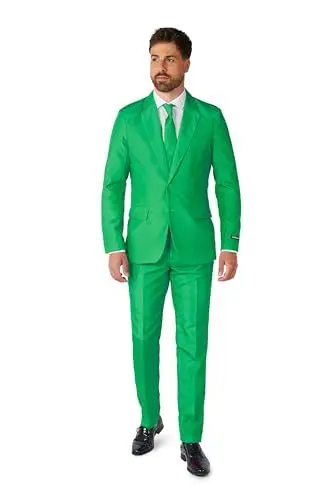 Produktbild: Suitmeister Partykostüme für Herren - Einfarbiger Anzug für Kostüme für Karneval, Halloween-Partys und Themenpartys - Grün - Größe L