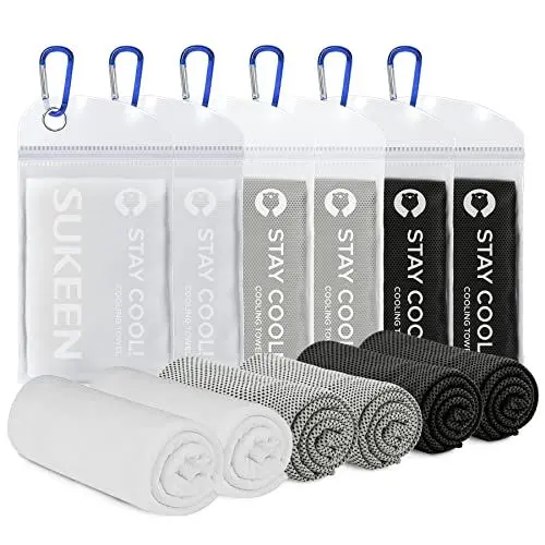 Produktbild: Sukeen Kühlhandtuch Kühltuch 6 Stück(101.6x30.5 cm),Kühlendes Handtuch Fitness Handtuch Cooling Towel Gym Handtuch Golf Handtuch Yoga Handtuch KüHlendes Sporthandtuch handtücher für Hals und Gesicht