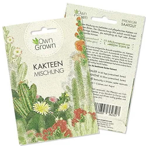 Produktbild: Sukkulenten Samen Mischung: Bunter Kakteen Samen Mix für die Kaktus Pflanzen Aufzucht - Kakteen Saatgut Mischung mit Zimmerpflanzen Samen - Sukkulenten echte Pflanzen - Mini Kakteen Set von OwnGrown